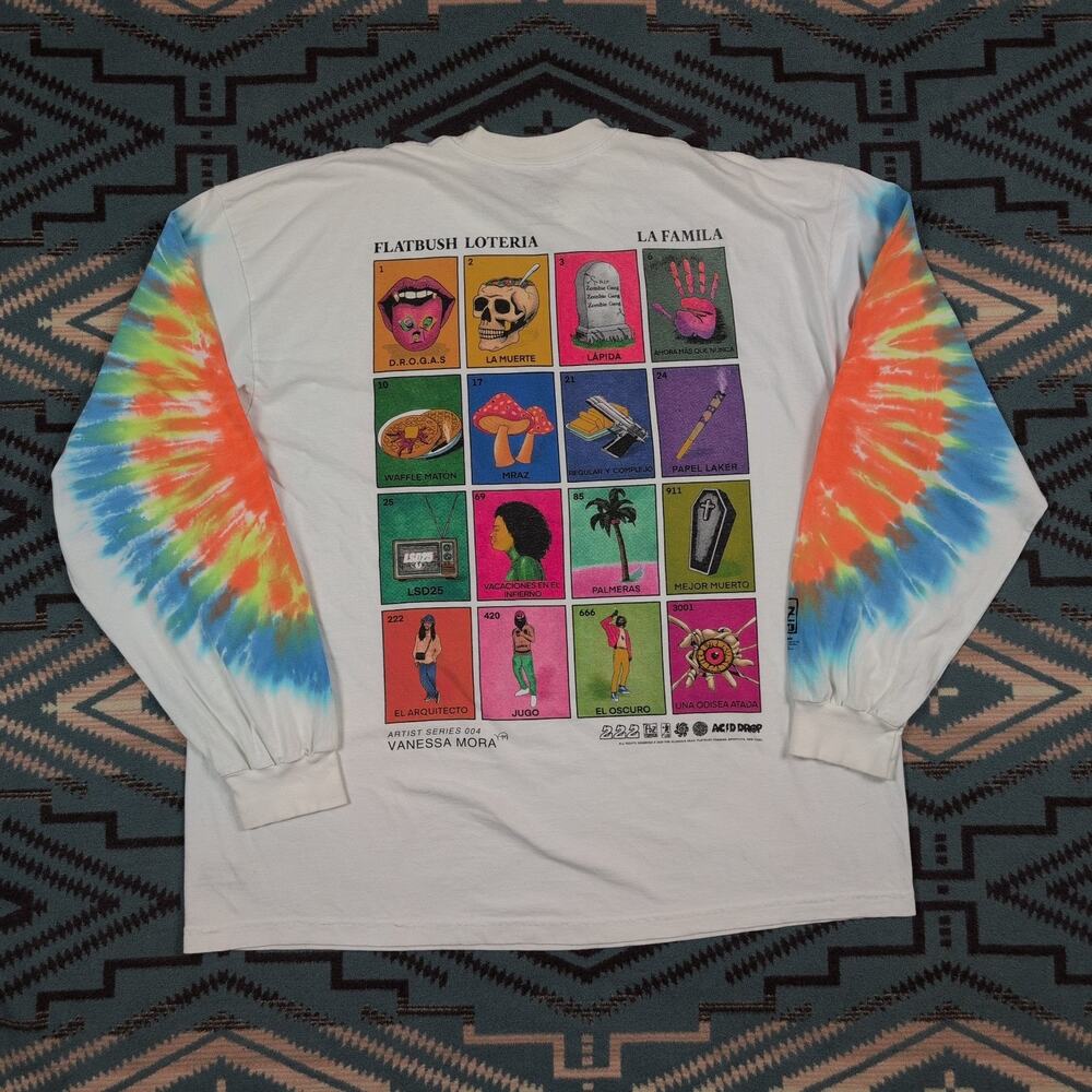 Flatbush Zombies T Shirt Artist Edition 007/1000 Mexican Loteria XXL Tye Dye